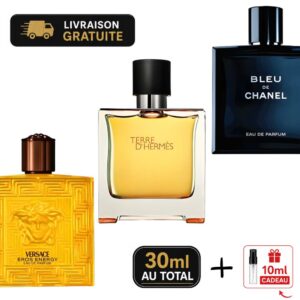 Pack "Vitalité Royale" : Bleu de Chanel EDP + Terre d'Hermès Parfum + Versace Eros Energy