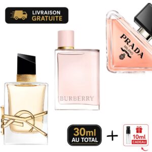 Pack "Élégance & Aura" :  Burberry Her EDP + Libre EDP + Prada Paradoxe EDP